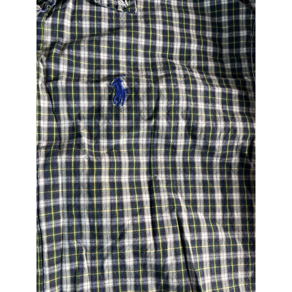 Polo Ralph Lauren Gray Plaid Slim Fit Long Sleeve Button Up Shirt Boy Size S